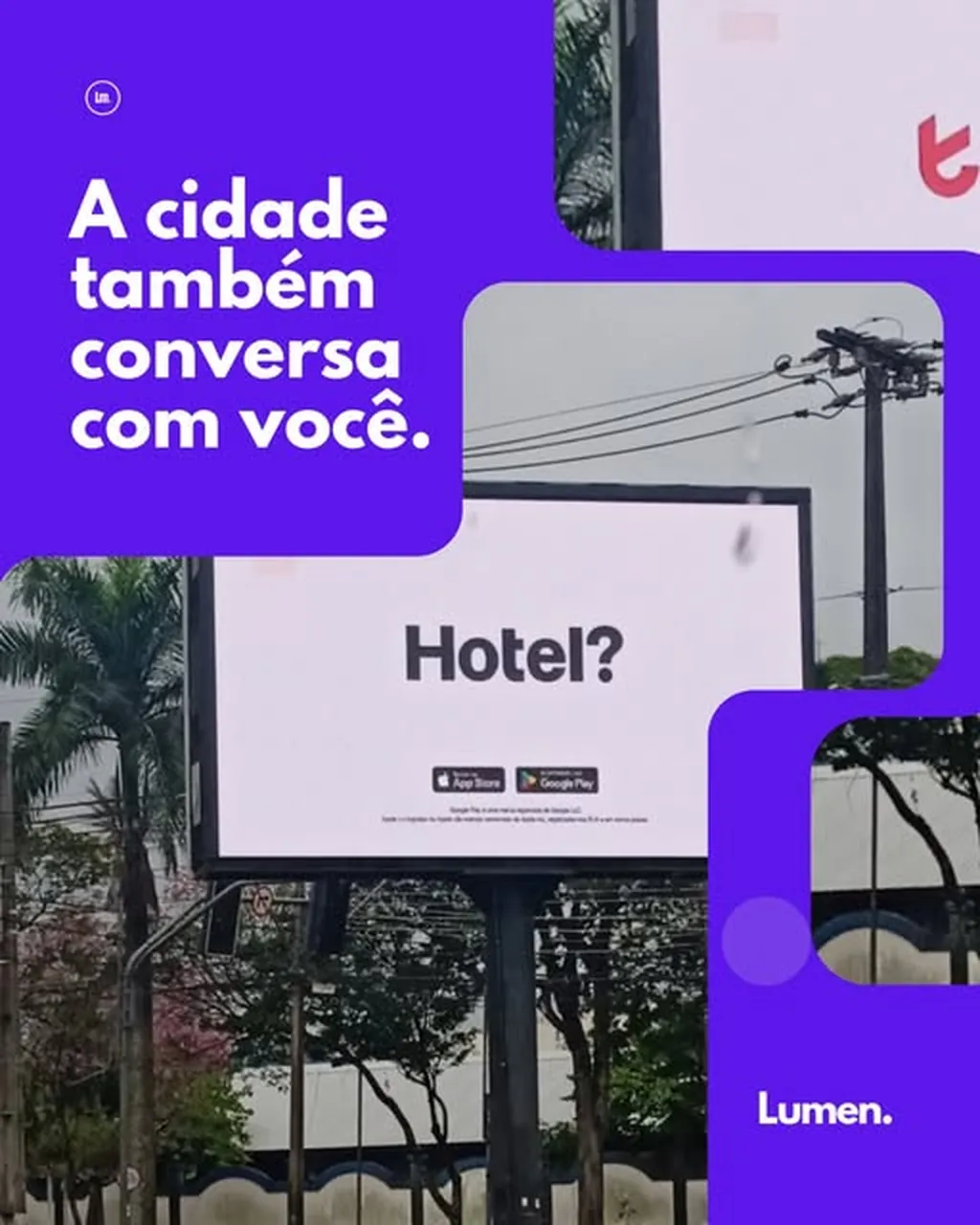 Post Lumen: A cidade também conversa com você, com painel de LED em avenida